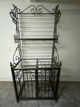 REDUCED Vintage Wine Bar 7 Ft Tall Wrought Iron & Brass Italy 1970s