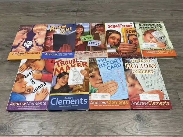 SCHOOL STORIES by Andrew Clements 9 Hardcover BOOKS