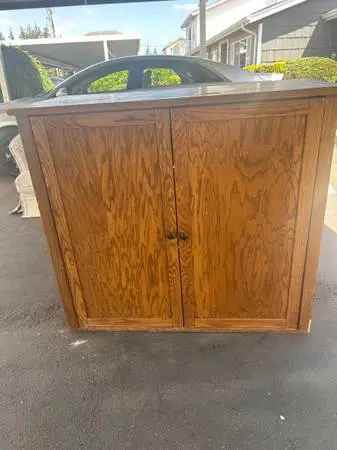 Big solid wood cabinet TV stand