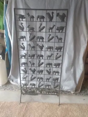 vintage iron animal screen room divider
