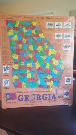 Georgia - dated 1990 - cardboard tray, puzzle, wrapped in plastic