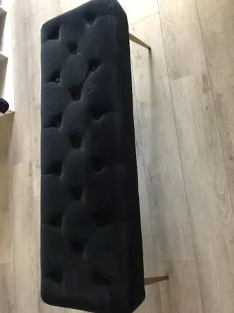 Black velvet bench