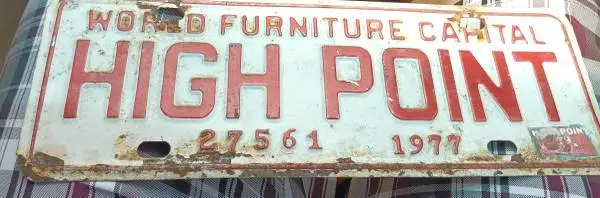 High Point License plate