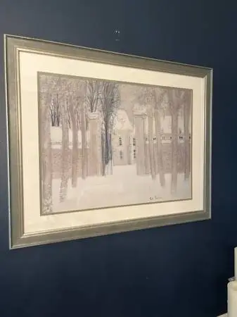 Beautiful Lithograph by ANDRE BRASILIER Loupeigne Sous La Neige