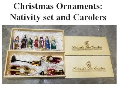 Christmas Ornaments: Nativity set and Carolers