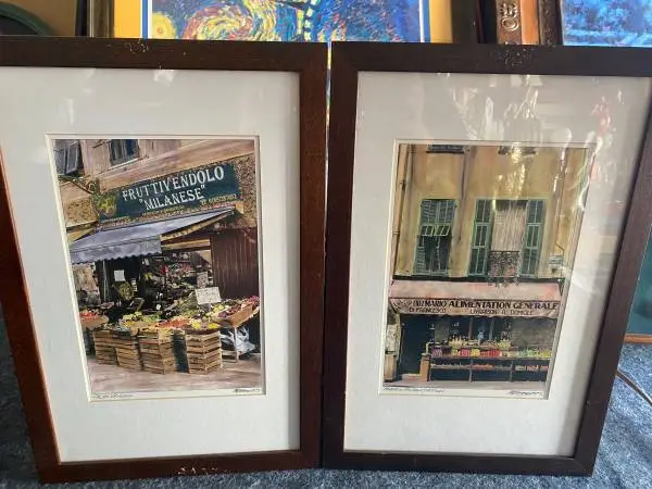 Set of 2 Mario Robert’s Signed Framed Matted Print
