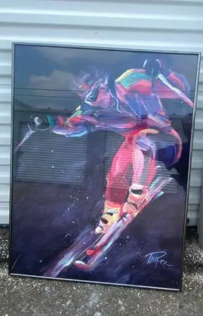Vertical Drop by Artist Terry Rose Print Signed Framed Wall Ar