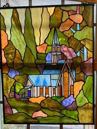 antique stained class lamp shades & windows