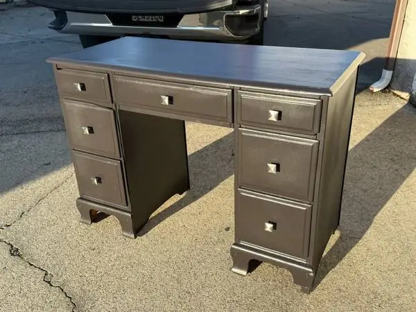 Wood desk with drawers