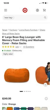 6’ Relax Sack Bean Bag Lounger