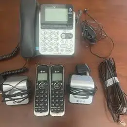 AT&T CL84200 DECT 6.0 Corded With 2 Cordless Desktop Phones