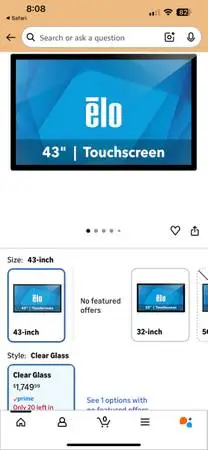43 Inch Touch TV/ Monitor