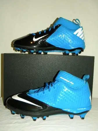 NIKE Lunarlon Superbad Pro Cleats Blue/Blk/White 12.5 US NEW