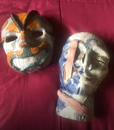 2 Abstract Art Face Mask Matt Wedel One Signed One Unsigned