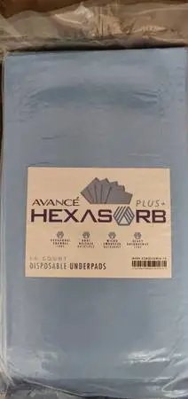 Avancé Hexasorb Plus Disposable 30 x 36 Underpads with Dual Backtape
