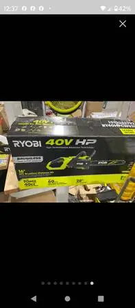 Ryobi 40v HP 16 Chainsaw, Trimmer,4ah battery and charger