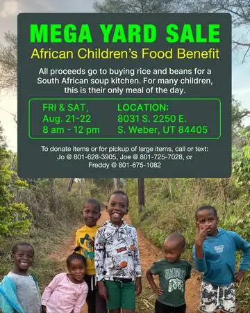 Mega Yard Sale: African Childrens Food Benefit