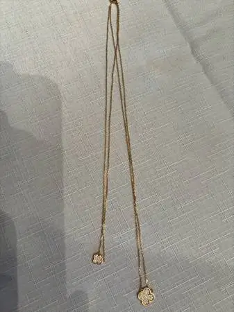 Sterling 2 clover/chain necklace