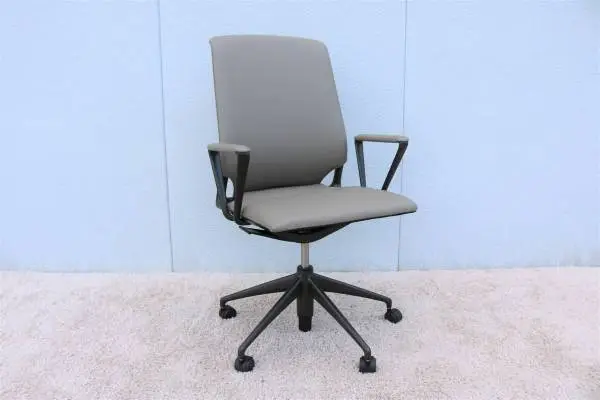 Vitra Meda Office Chair in Beige Leather by Alberto Meda, Brand New