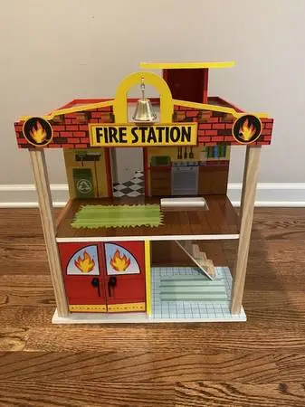 KIDKRAFT WOODEN FIRE / RESCUE STATION ~ HOUSE ONLY ~ 360 Degree Play