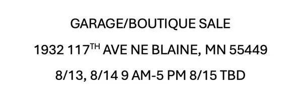 Garage and Boutique Sale