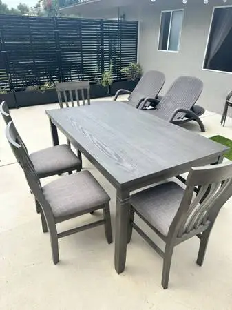 Dark Grey Oak Table and Chairs