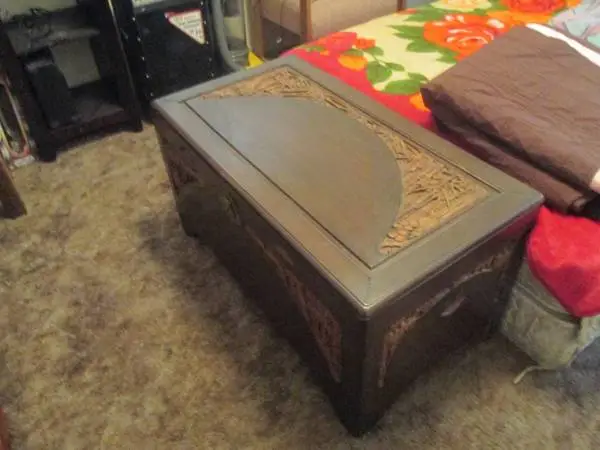 camphor chest hand carved