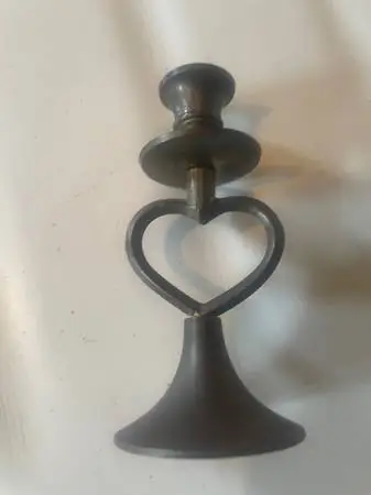 Small BRASS   Candle Holder  /  4 x 1 3/4 inches