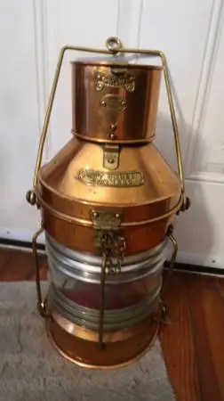 ANTIQUE SHIP/FIRE DEPARTMENT LANTERN LAMPADS