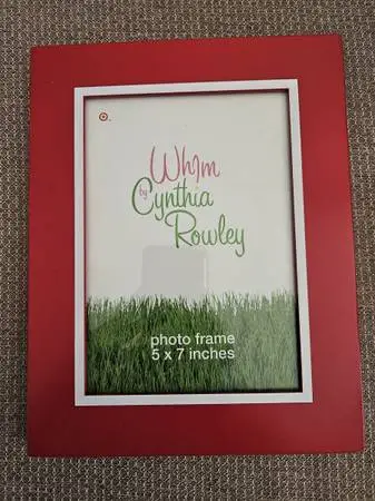 Whim by Cynthia Rowley 5 x 7 Photo Picture Frame - Red with White Stri