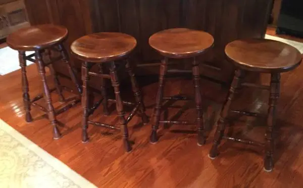 4 bar stools - solid wood - $47 each