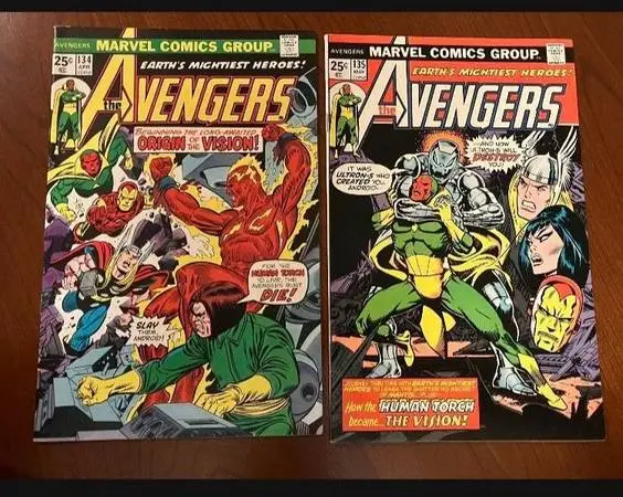 Wandavision 1975 Bronze Age Avengers #134-135 Comics