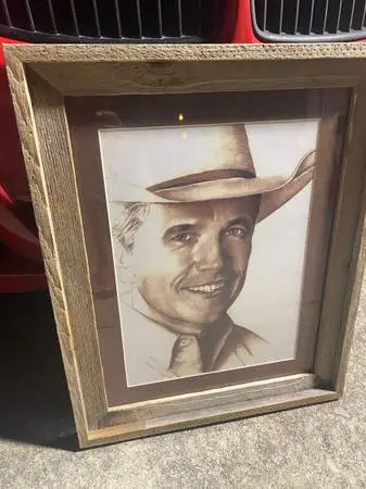 George Straight Lithograph Framed 24” x 19”
