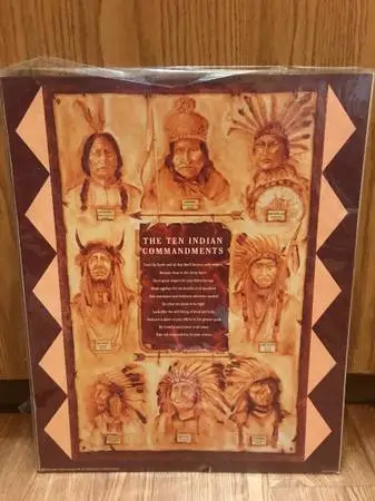 The Ten Indian Commandments Poster created by Paul Morgan in 1994