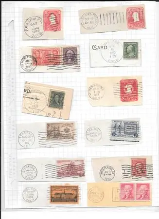 6-Stocksheets US Stamps with Postmarks