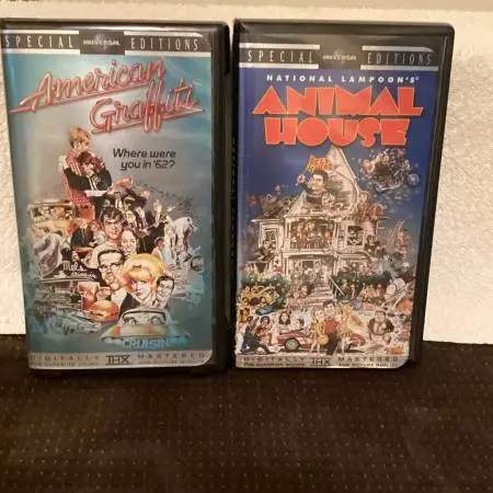 2-Opened Clamshell VHS Tapes