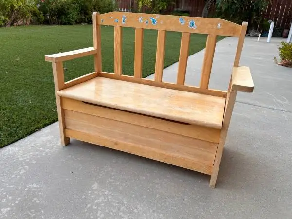 Vintage Children’s Wooden Storage Bench.