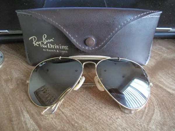 Vtg. Ray Ban Aviator Style Sunglasses - Gold - B and L Lens USA 62mm