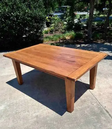 Vintage Broyhill Rustic Oak Farmhouse Dining Table