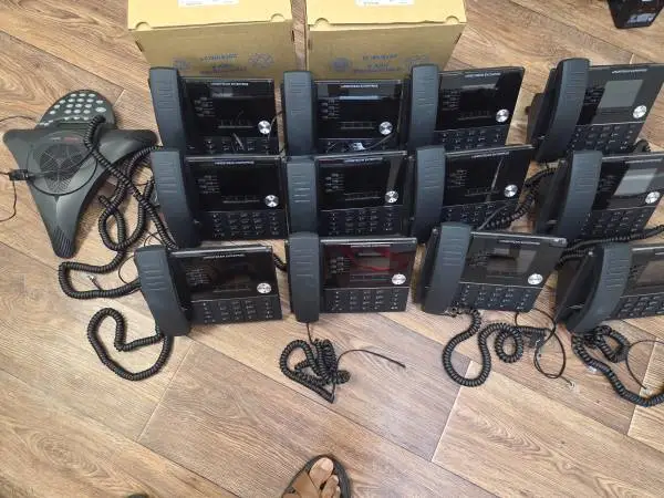 Office Phone & Headset Equipment Lot – 14 Mitel Phones + 7 Plantronics