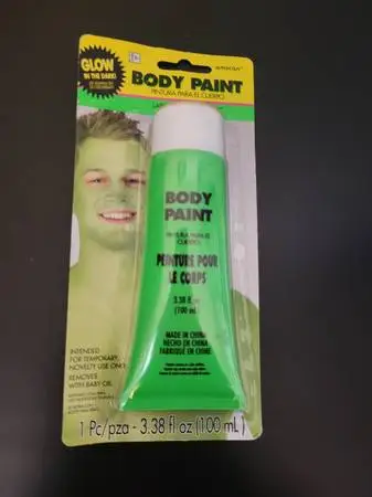 GREEN GLOW IN DARK BODY PAINT-NEW