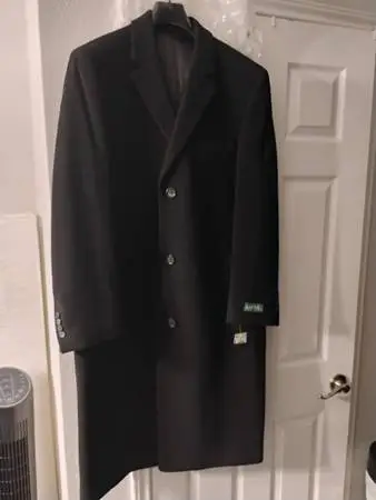 Brand new Ralph Lauren Men cashmere wool over coat Black sz 42 L