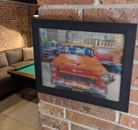 🔥 Vtg Antique Cars Automobiles 3D Hologram Lenticular Print Wall Art