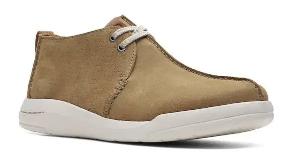 Clarks Mens Driftway Seam Dark Sand Suede Shoes Size 9.5M - BRAND NEW