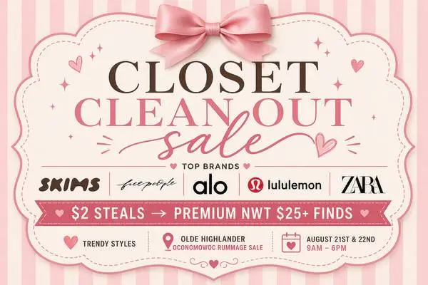 TRENDY CLOSET CLEAN OUT OUTDOOR POP UP (OVER 600 ITEMS)