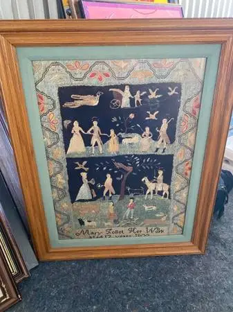 Mary Follet Sampled her Work at Age 12 Years Old From 1802 Print Frame