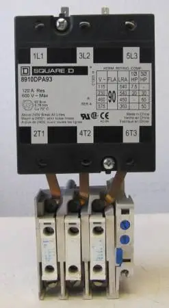 Square D 120 Amp Motor Starter Contactor 120V Coil 120A with Overload
