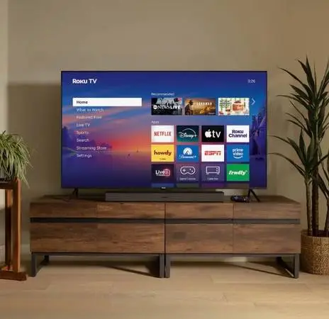 55 ONN Roku Smart TV – with Wall Mounted – Pickup Only