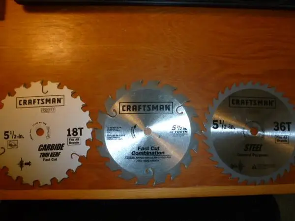 American Tool Black and Decker Oldham 7.25 Craftsman 5.25 saw blades