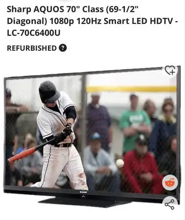 Sharp 70 Inch LCD TV 1080p works perfectly just replaced it with a new